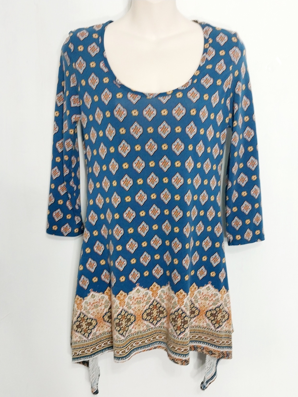 🔵BOGO FREE🔵 Wilde Tunic Top 3/4 Sleeve Boho Print Sz M
